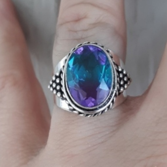 New Bi-Color Tourmaline 925 Silver Ring. - Picture 2 of 9